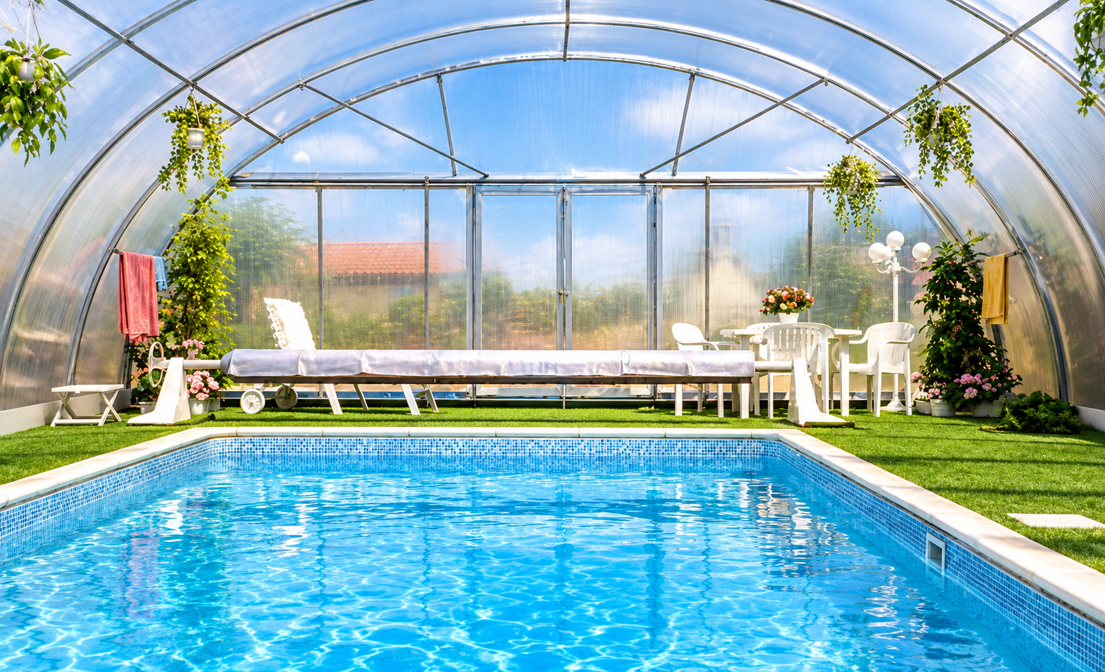 Compax fixed pool enclosure